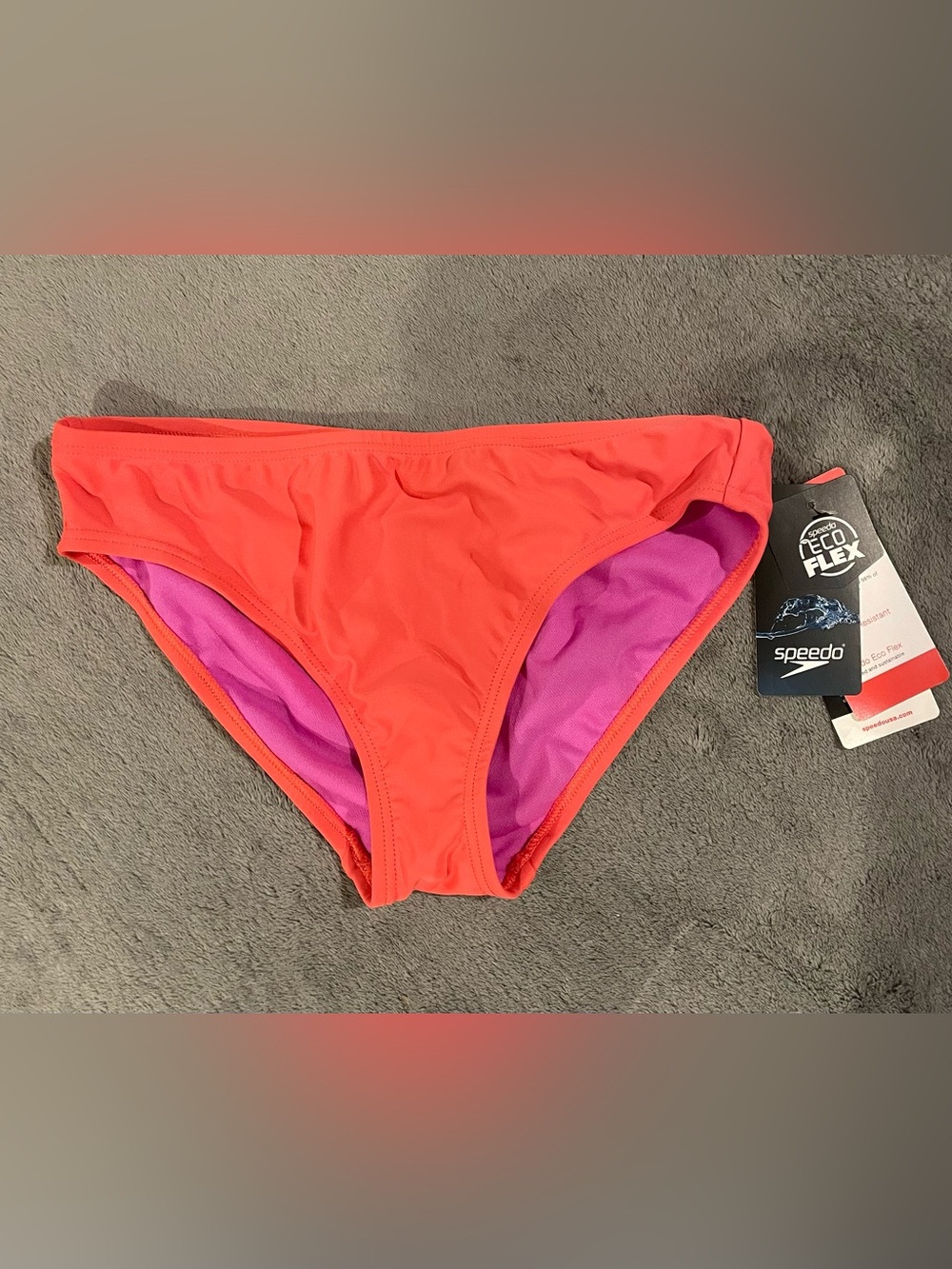 Speedo Eco Flex Bikini Bottoms Women’s US Size 12 Orange Pink Lined